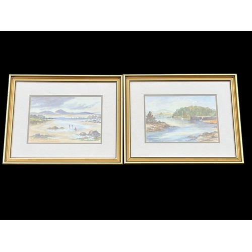 90 - MATCHING PAIR OF WATERCOLOURS SIGNED JEAN HARRISON 13.5 x 17.25