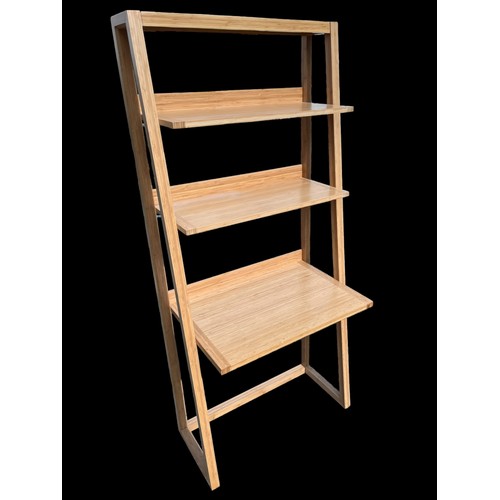 109 - OAK WORK STATION SHELVING WITH 6 DRAWER CHEST