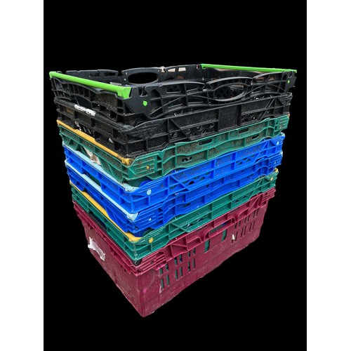 180 - A QUANTITY OF STACKING CRATES