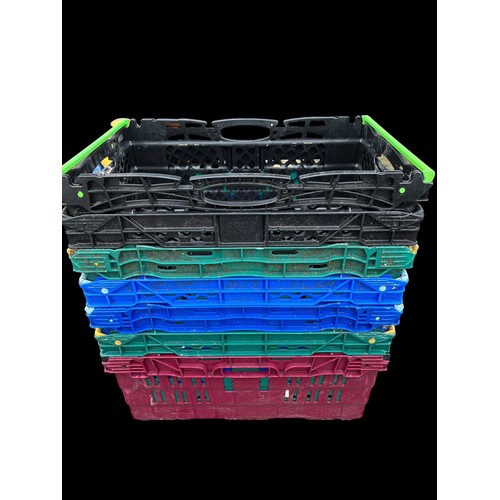 180 - A QUANTITY OF STACKING CRATES