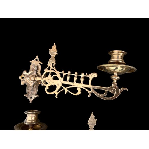 183 - A PAIR OF BRASS WALL SCONCE