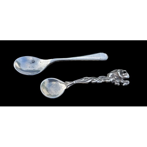 241 - 2 SILVER MUSTARD SPOONS 8.8G