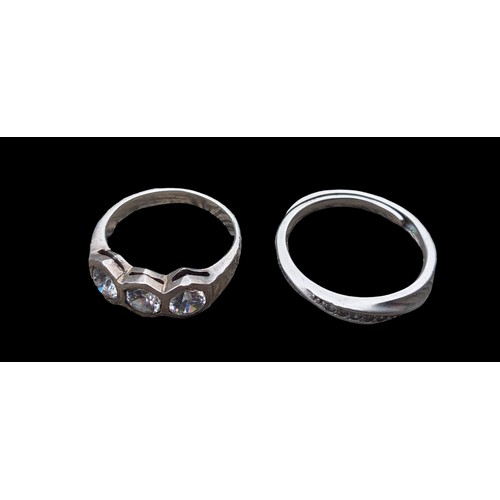 262 - 2 SILVER GEM SET RINGS