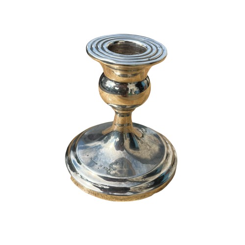 279 - A SILVER DWARF CANDLESTICK