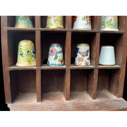 312 - A THIMBLE STAND IN FORM OF DRESSER AND THIMBLES MEASURES 8.25