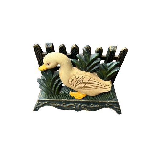 319 - A CAST IRON DUCK LETTER HOLDER