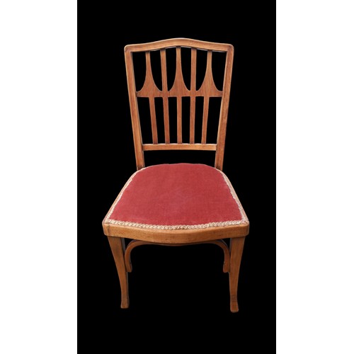 322 - A DINING CHAIR BY KOLOMAN MONER FOR J J KOHN AUSTRIA CIRCA 1890 WITH STAMP TO BASE (IN  KOLOMAN MONR... 