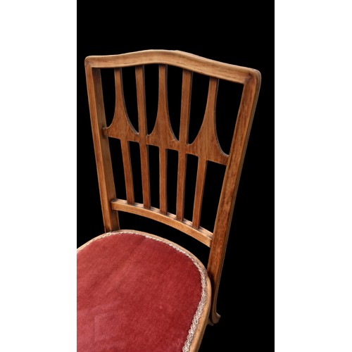 322 - A DINING CHAIR BY KOLOMAN MONER FOR J J KOHN AUSTRIA CIRCA 1890 WITH STAMP TO BASE (IN  KOLOMAN MONR... 