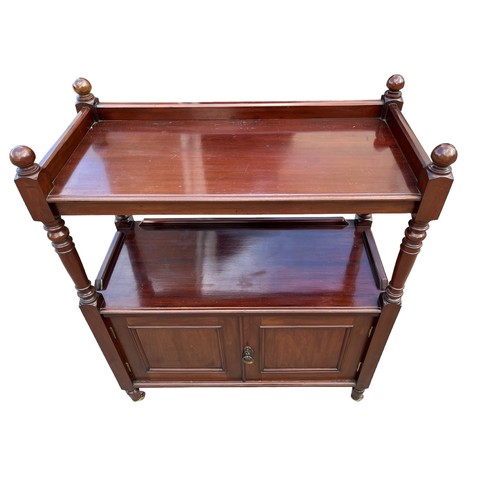 338 - A VICTORIAN MAHOGANY DUMBWAITER WITH KEY