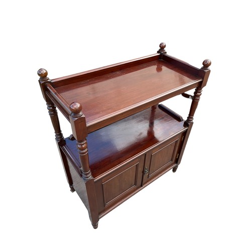 338 - A VICTORIAN MAHOGANY DUMBWAITER WITH KEY