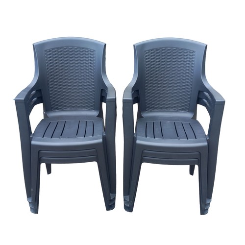 348 - 6 STACKINGN PATIO CHAIRS