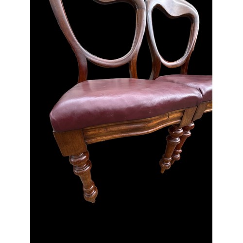 362 - A PAIR OF QUALITY BALLOON BACK CHAIRS FINISHED IN QUALITY LEATHER