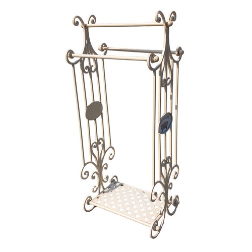 363 - CREAM METAL TOWEL RAIL 16 x 38