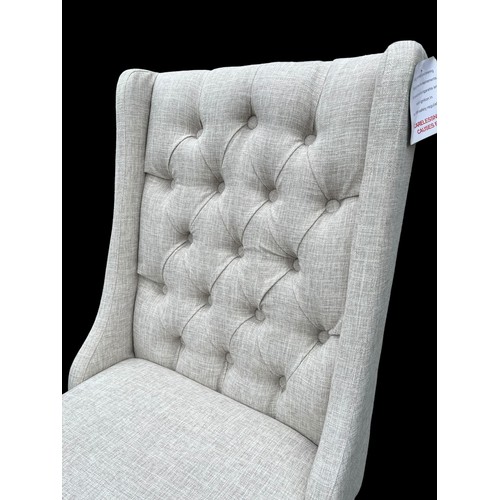 367 - A NEW LINEN EFFECT DEEP BUTTON BACK CHAIR