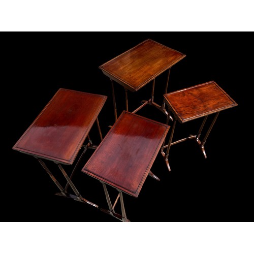 380 - A RARE SET OF 4 GEORGIAN NEST OF TABLES