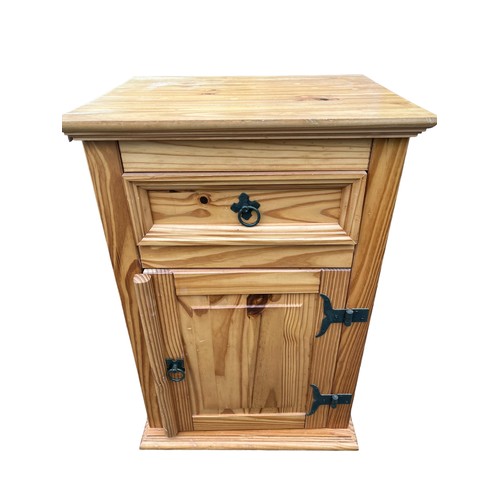 395 - A PINE SINGLE DRAWER CUPBOARD