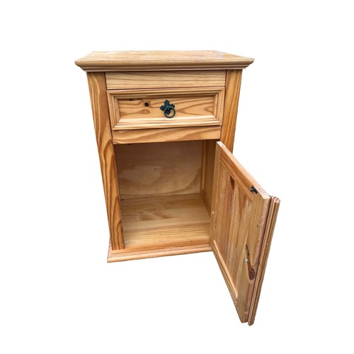 395 - A PINE SINGLE DRAWER CUPBOARD