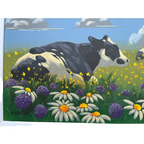 401 - DAISY COWS A PAINTING BY KEIFER 18X36