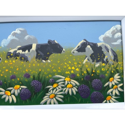 401 - DAISY COWS A PAINTING BY KEIFER 18X36