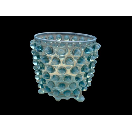 407 - A BLUE ART GLASS VASE **