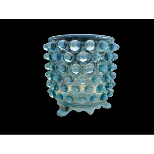 407 - A BLUE ART GLASS VASE **