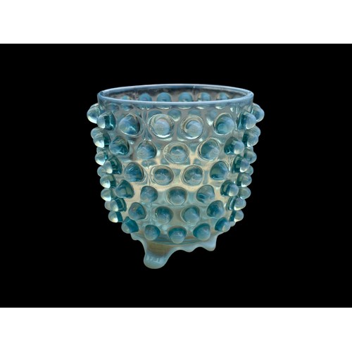 407 - A BLUE ART GLASS VASE **