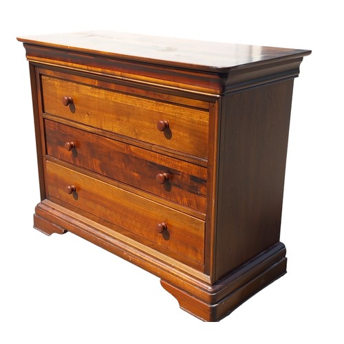 426 - A WALNUT 3 DRAWERED CHEST 45 x 20 x 36