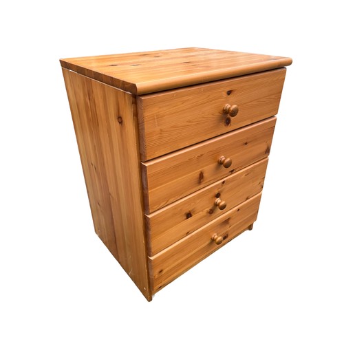 433 - A PINE 4 DRAWER BEDSIDE