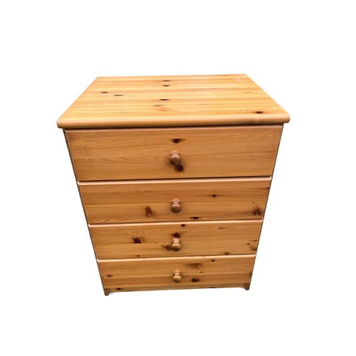 433 - A PINE 4 DRAWER BEDSIDE