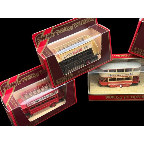 436 - A LOT OF 5 MODEL OF YESTERYEAR BUS AND TRAMS BY MATCHBOX IN ORIGINAL BOXES