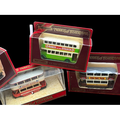 436 - A LOT OF 5 MODEL OF YESTERYEAR BUS AND TRAMS BY MATCHBOX IN ORIGINAL BOXES