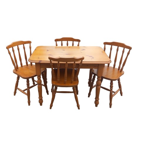 416 - PINE TABLE & 4 CHAIRS