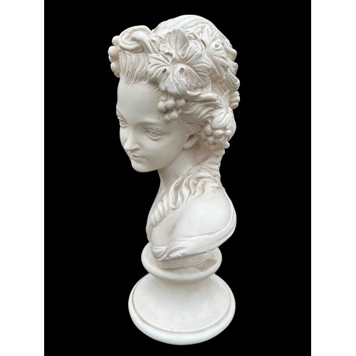 451 - A CREAM POTTERY BUST OF A LADY 17