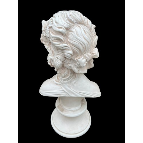 451 - A CREAM POTTERY BUST OF A LADY 17