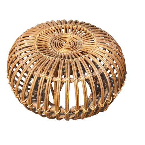 460 - AN ITALIAN RETRO LOBSTER POT WICKER STOOL POSSIBLY FRANCO ALBINI