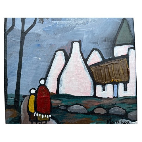 472 - WALKING HOME A PAINTING BY MARY LOU 30X22