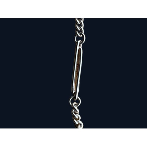 475 - A STUNNING MULTI LINK SILVER GAURD CHAIN WITH BAR DESIGN  MEASURES 28