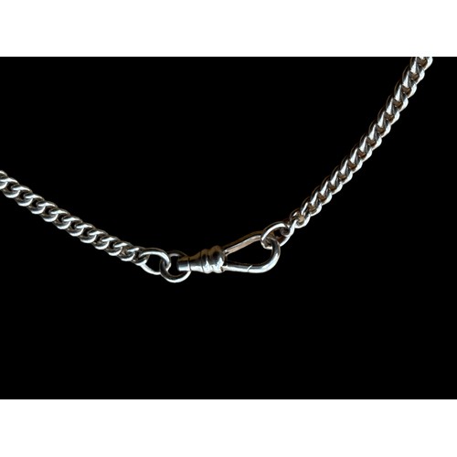 475 - A STUNNING MULTI LINK SILVER GAURD CHAIN WITH BAR DESIGN  MEASURES 28