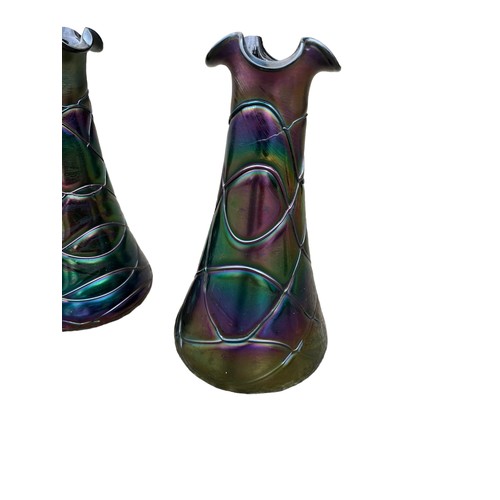 497 - MATCHING PAIR OF LUSTER VASES