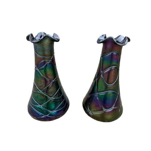 497 - MATCHING PAIR OF LUSTER VASES