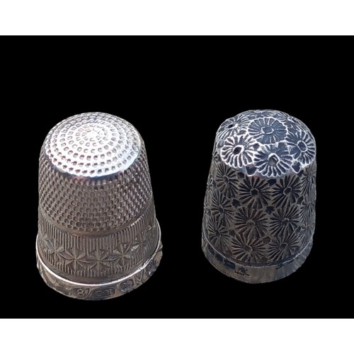 507 - 2 FULLY HALLMARKED SILVER THIMBLES