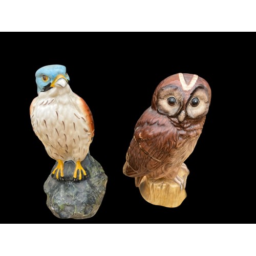 508 - A  COMPLETE SET (8) OF OWL AND FALCON DECANTERS FOR WHYTE AND MACKAY BY ROYAL DOULTON