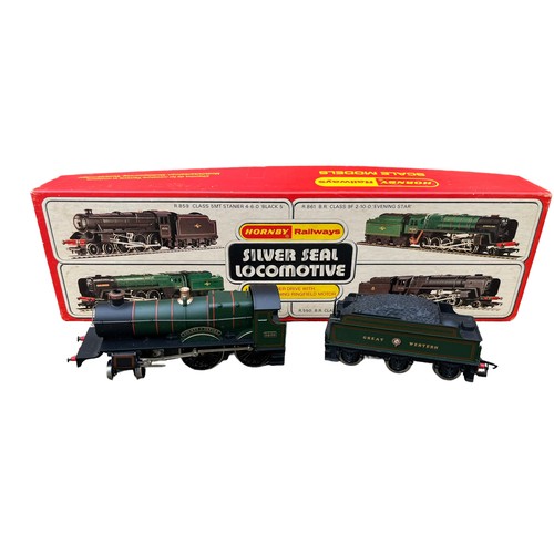 539 - HORNBY GREAT WESTERN COUNTY OF OXFORD 3830 TRAIN AND COAL TRAILER OO GUAGE