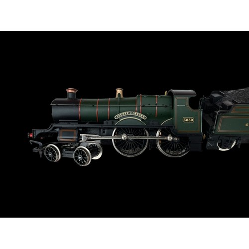 539 - HORNBY GREAT WESTERN COUNTY OF OXFORD 3830 TRAIN AND COAL TRAILER OO GUAGE