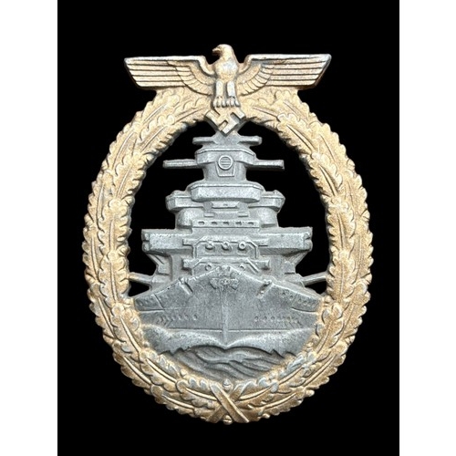 566 - A WWII KREIGSMARINE HIGH SEAS FLEET WAR BADGE BY STEINHAUER AND LUCK ,OF ZINC CONSTRUCTION UNMARKED ... 