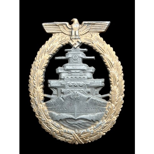 566 - A WWII KREIGSMARINE HIGH SEAS FLEET WAR BADGE BY STEINHAUER AND LUCK ,OF ZINC CONSTRUCTION UNMARKED ... 