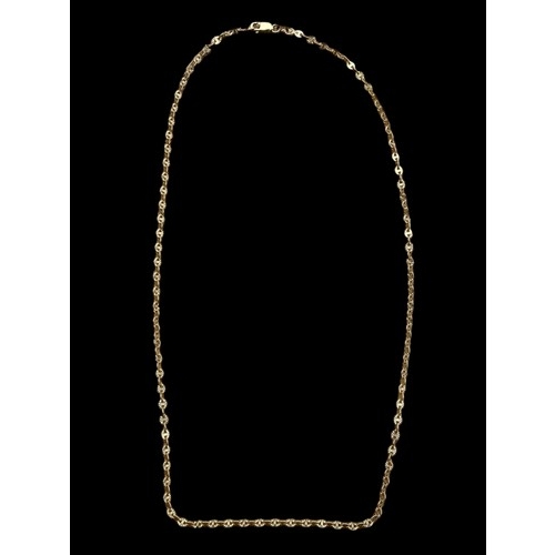 592 - A 9ct GOLD BRIGHT CUT LINK CHAIN