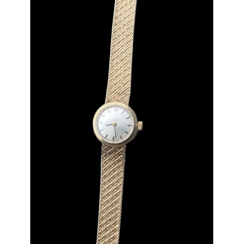 609 - A BEAUTIFUL 9CT GOLD VINTAGE AUTOMATIC OMEGA WATCH WITH A STUNNING 9CT GOLD BRACELET