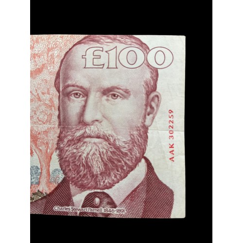 620 - A CHARLES PARNELL CENTRAL BANK OF IRELAND £100 NOTE