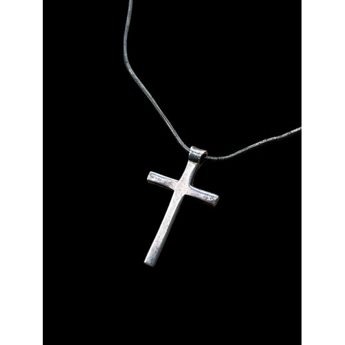 248 - A SILVER CROSS ON A SILVER CHAIN